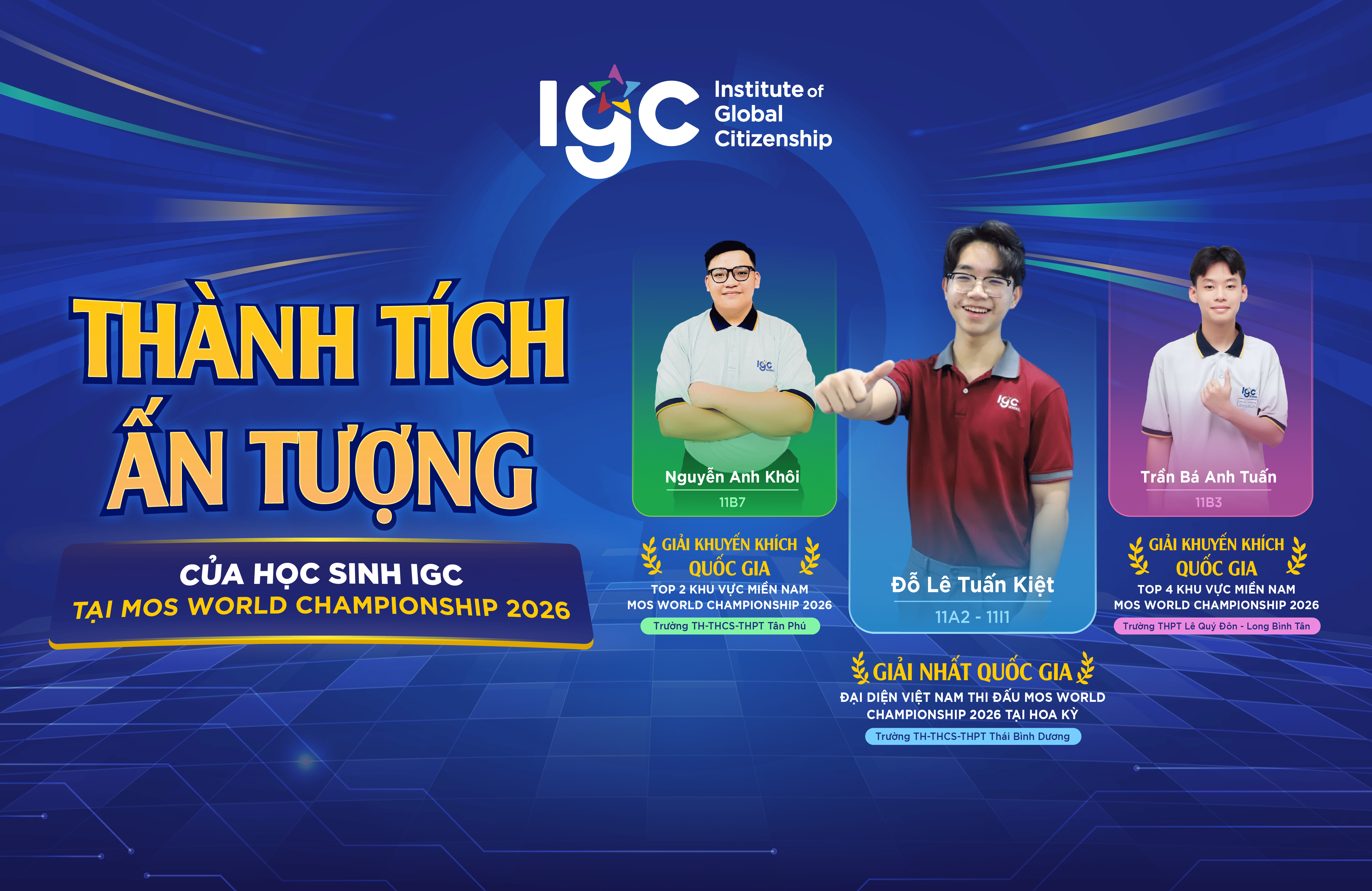 Học sinh IGC ghi dấu ấn tại đấu trường Tin học Văn phòng Thế giới MOS World Championship 2026
