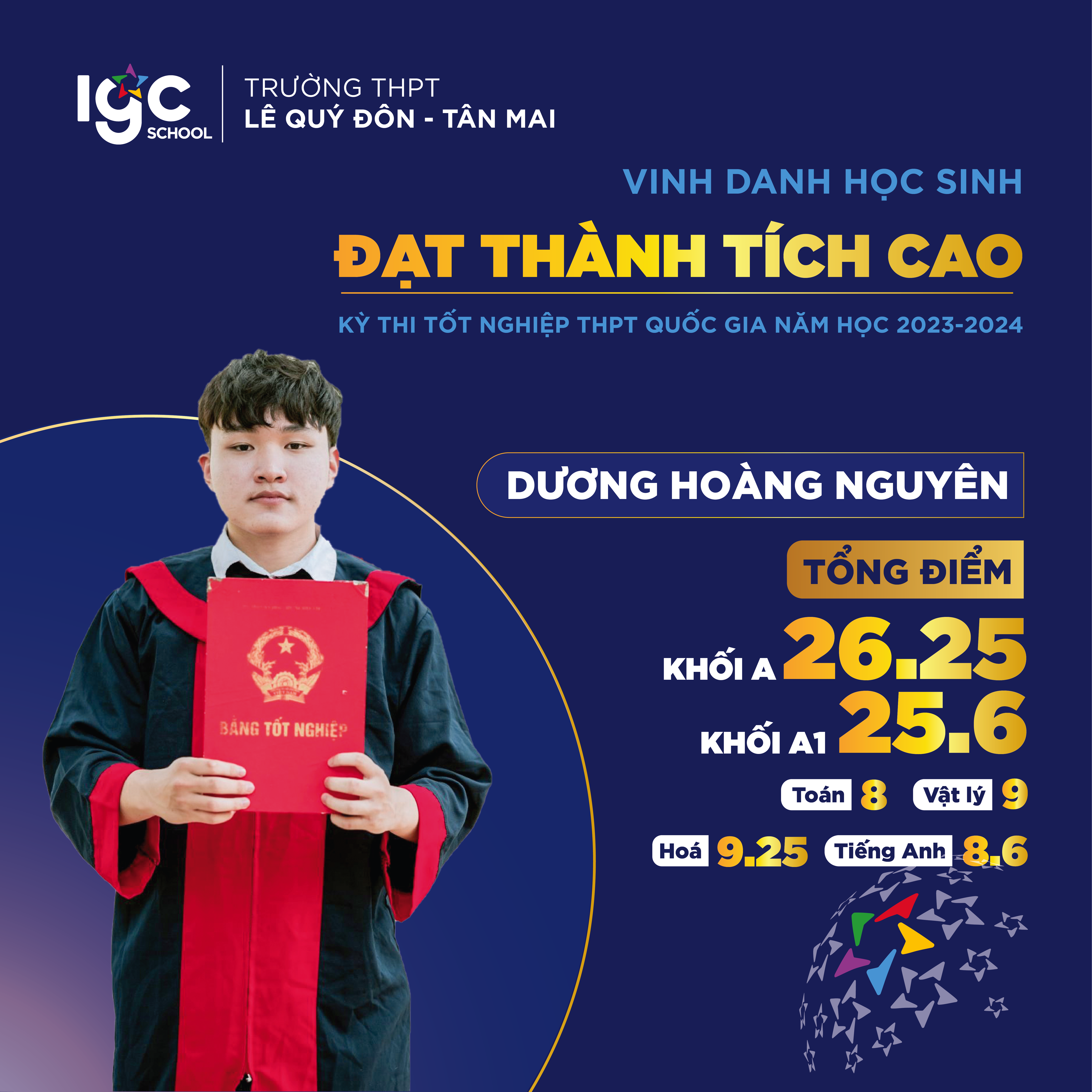 VINH DANH HỌC SINH CÓ KẾT QUẢ  CAO TRONG KỲ THI THPT 2024