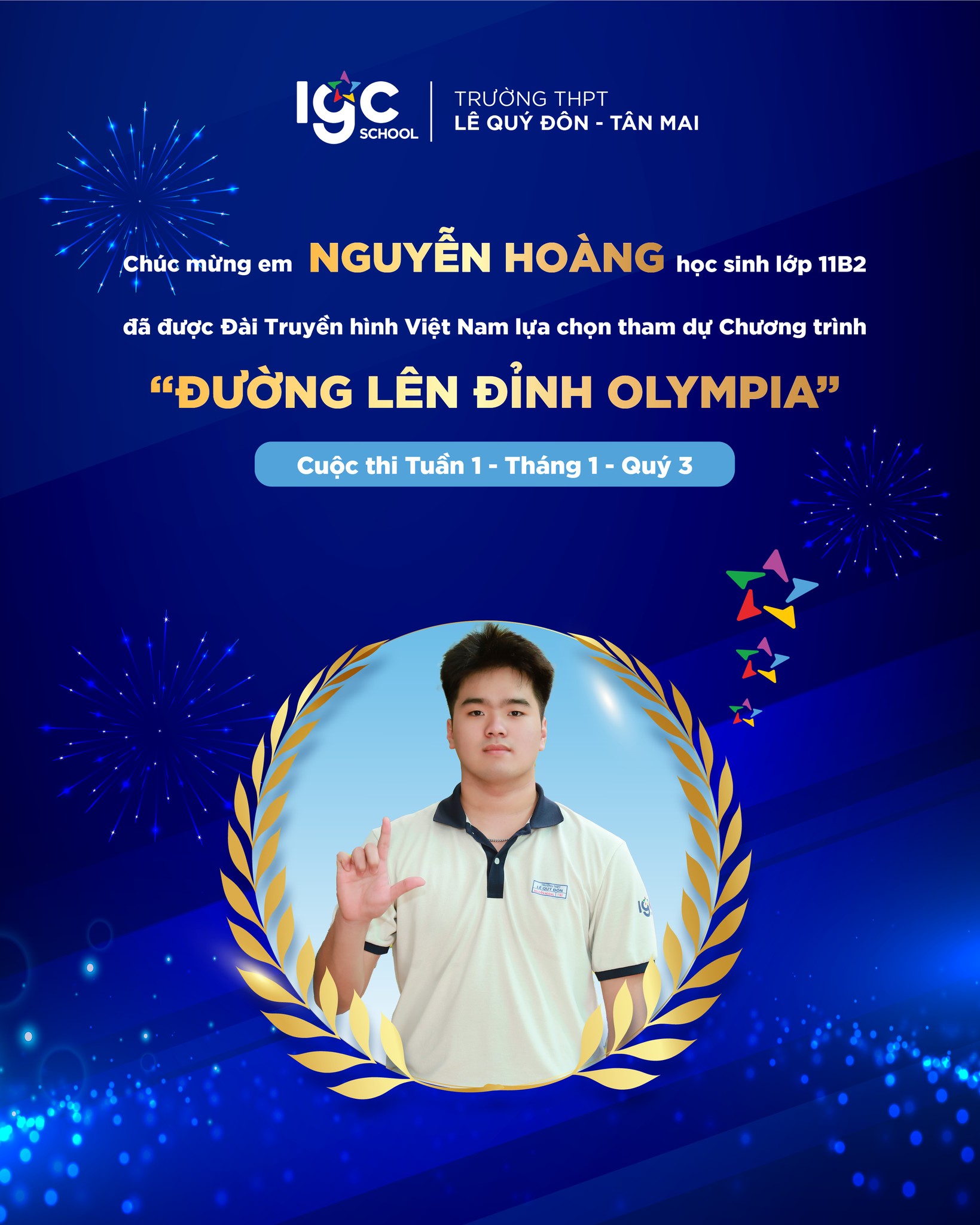 VINH DỰ LỚN – CHÚC MỪNG HỌC SINH NGUYỄN HOÀNG LỚP 11B2