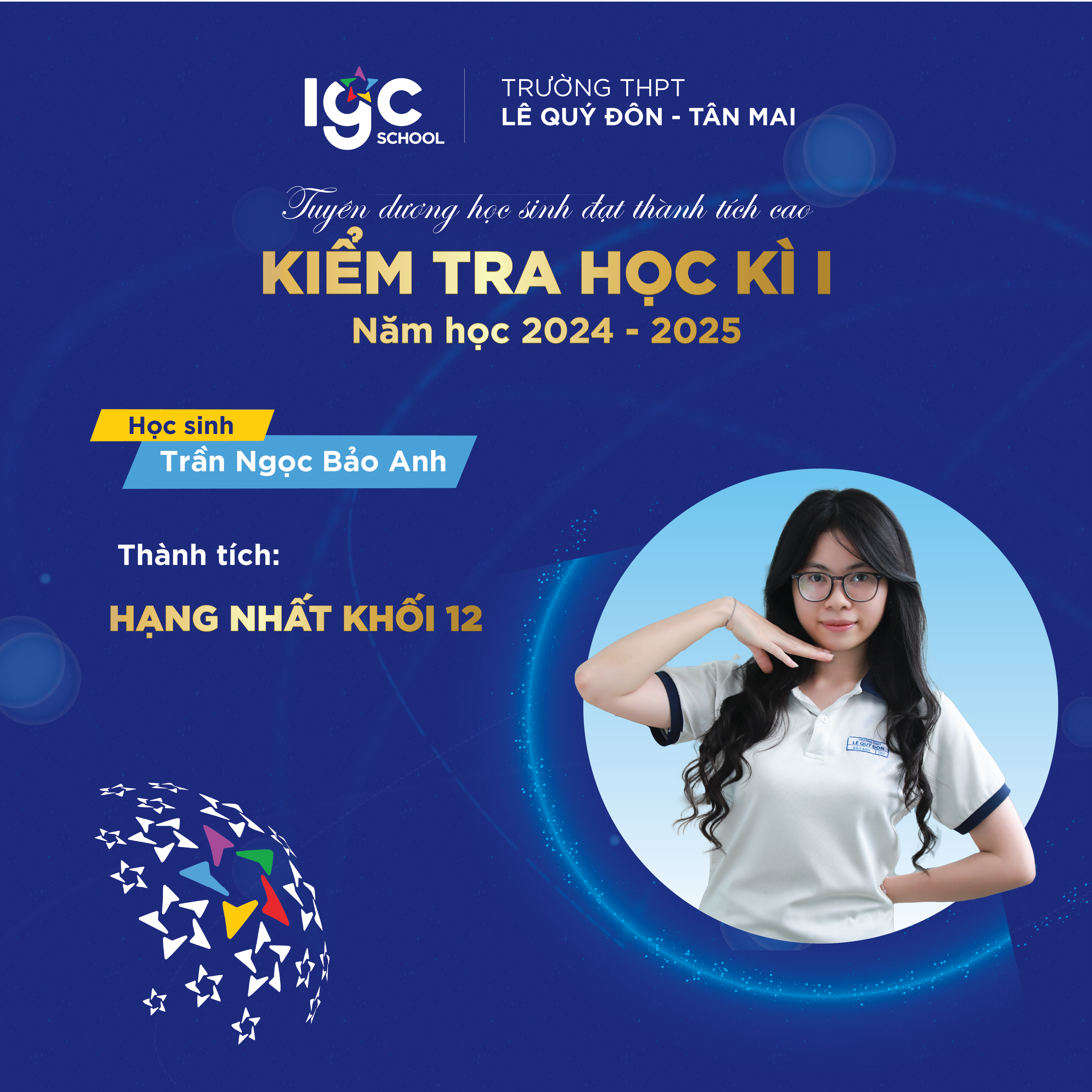 Nhà trường vinh danh các em học sinh có số điểm cao trong kỳ kiểm tra học kỳ 1