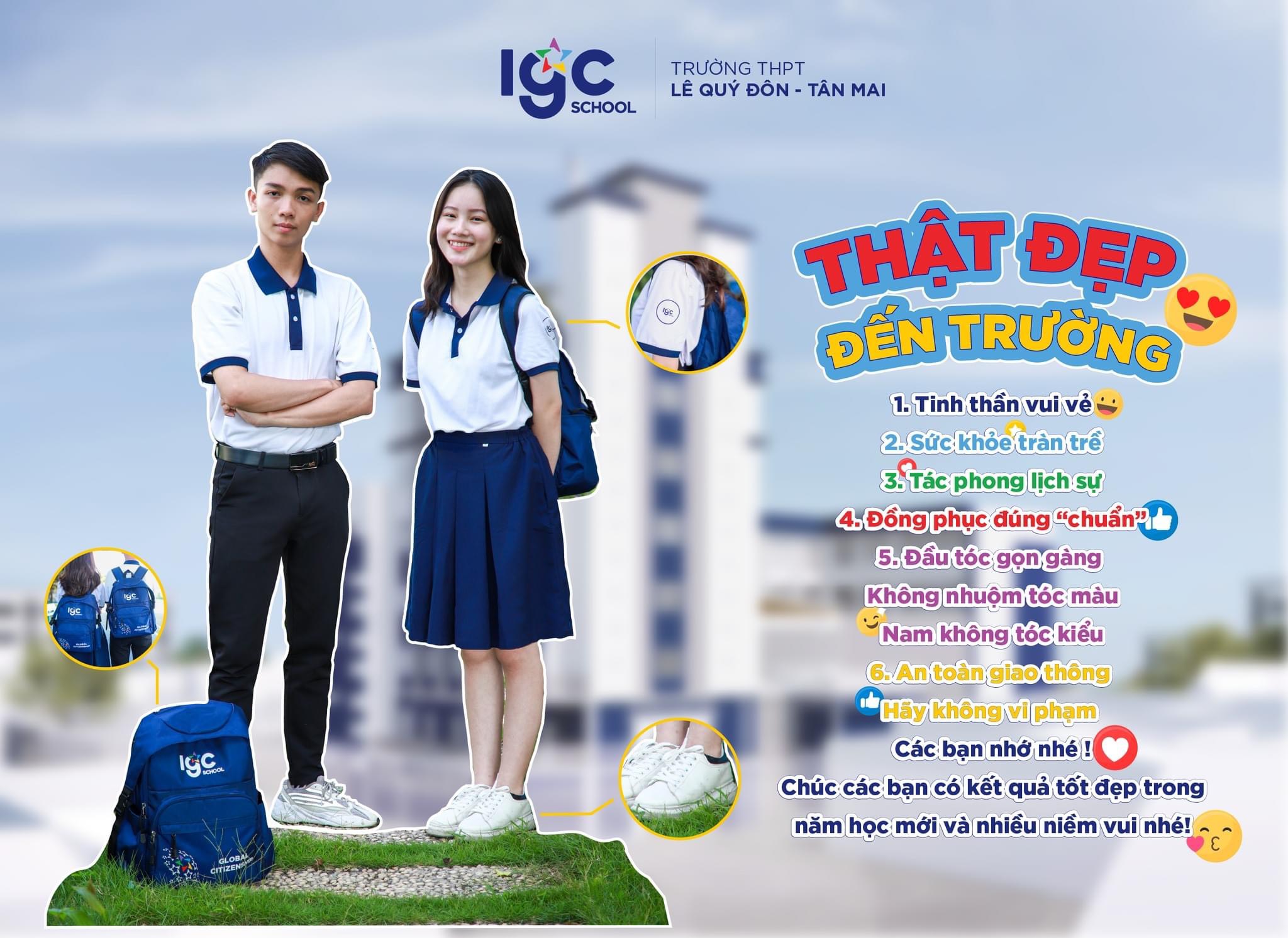 Các bạn ơi khi đi học hãy nhớ thực hiện đúng quy định về đồng phục nhé